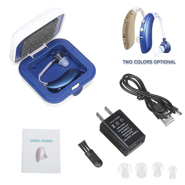 Rechargeable Hearing Aid Earphones - Sound Amplifier with Plastic Design