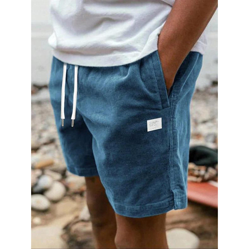 Men's Casual Drawstring Shorts with Letter Print - Comfortable Summer Wear