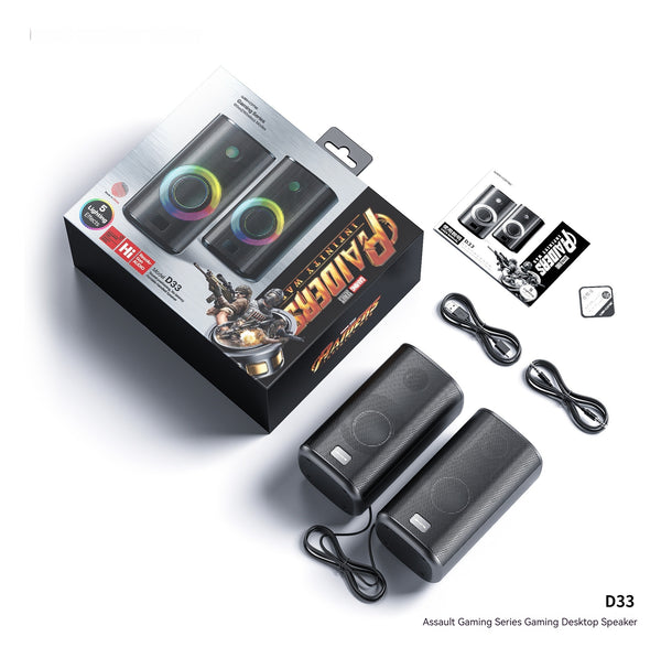 Premium Gaming RGB Desktop Bluetooth Speaker - Dual Stereo Sound System