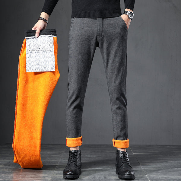 Executive Thermal Business Trousers - Anti-Wrinkle Fleece-Lined Dress Pants