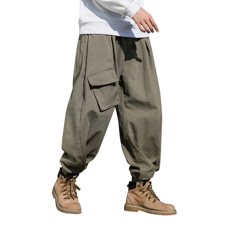 Men's Tactical Cargo Pants - Wide Leg Workwear Trousers with Large Pockets