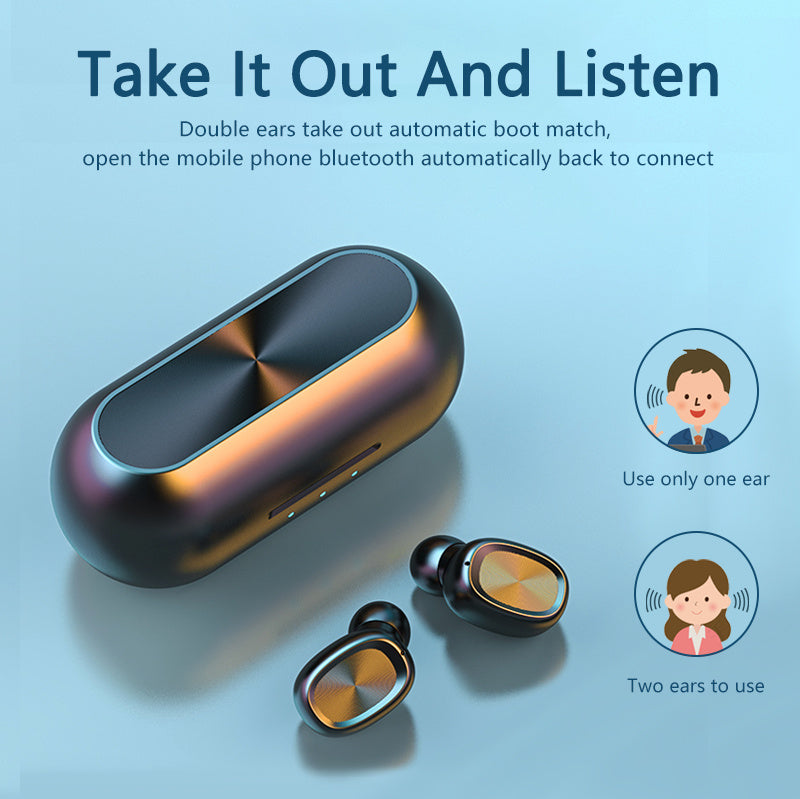 Wireless Bluetooth 5.0 Earbuds with Digital Display - 30H Playtime Touch Control Headset
