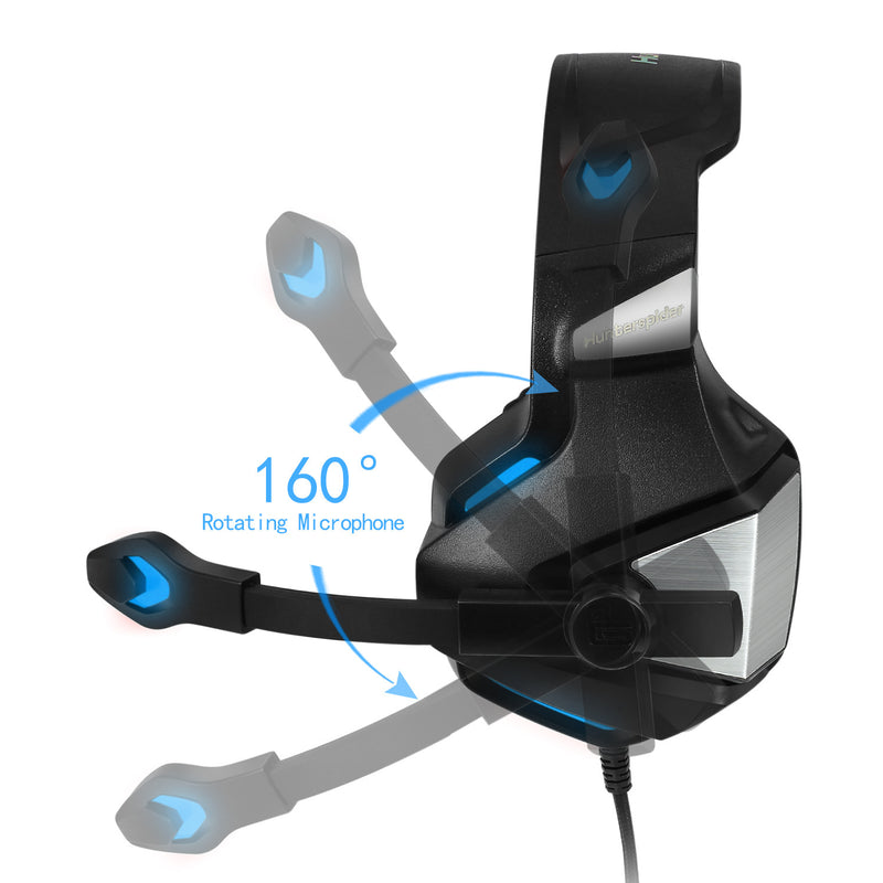 Professional Gaming Headset with LED Lights - Wired Computer Headphones with Microphone