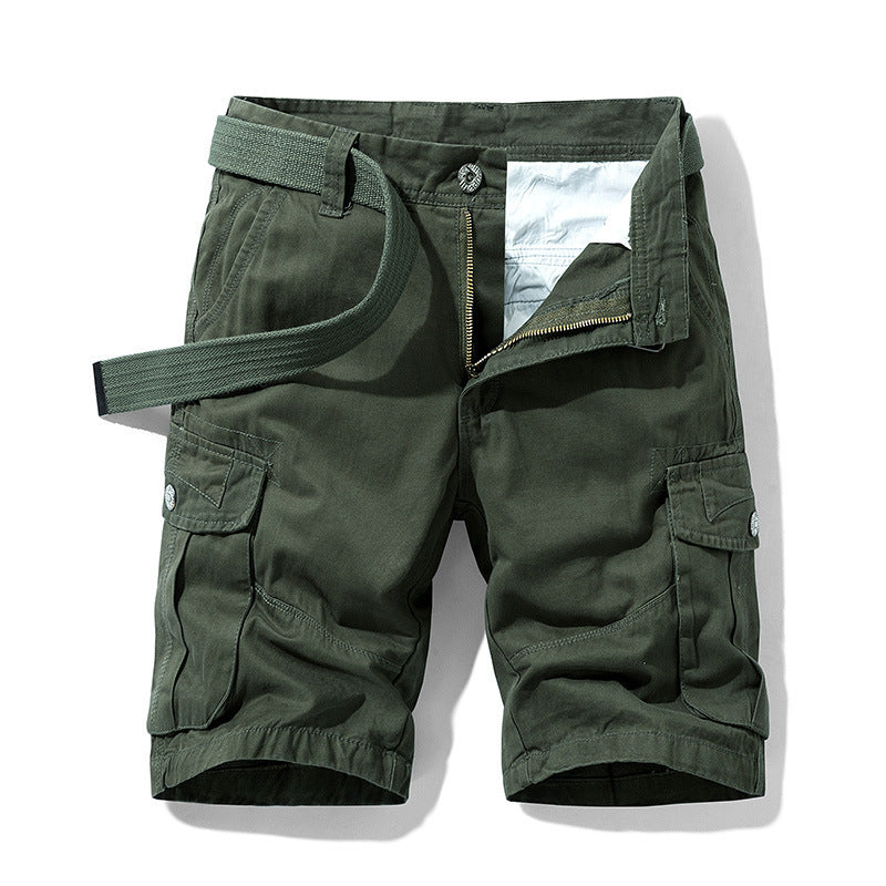 Retro Multi-Pocket Cotton Shorts - Casual Straight Fit Summer Shorts for Men