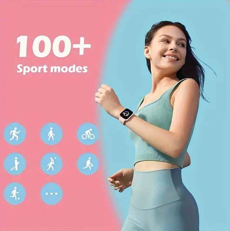Premium Square Smartwatch with Bluetooth Calling & Heart Rate Monitor - Waterproof Fitness Tracker for iOS & Android