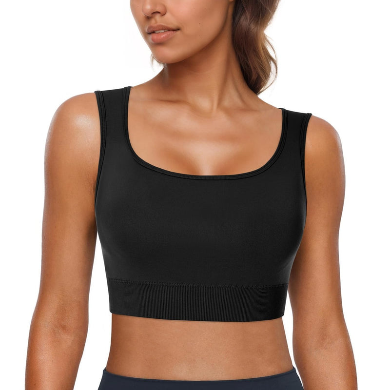 Premium Women's Sports Bra - Removable Padded Workout Crop Top for Yoga, Gym & Running