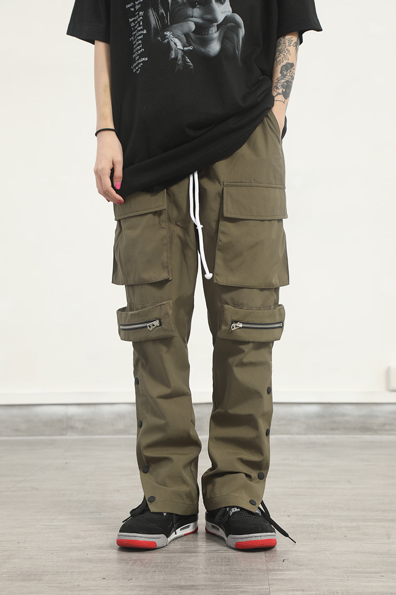 Multi-Pocket Tactical Cargo Pants - Loose Fit Casual Trousers for Men