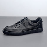 Premium Leather Sneakers - Breathable Low Top Vintage Men's Casual Shoes