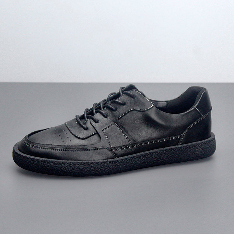 Premium Leather Sneakers - Breathable Low Top Vintage Men's Casual Shoes