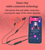 Advanced Q5 Wireless Sports Bluetooth Headset - 48H Playtime & Dual Phone Connection