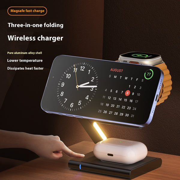 Premium 3-in-1 Wireless Charging Station - Phone, AirPods & Apple Watch