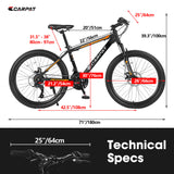 High-Performance Mountain Bicycle S26102 - Black & Orange Adventure Bike