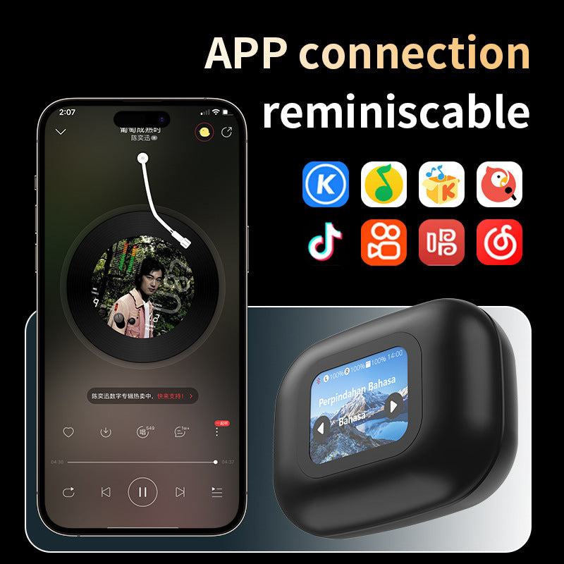 Smart Wireless Translation Earbuds - A16 Multi-Language Bluetooth Headphones with Color Screen