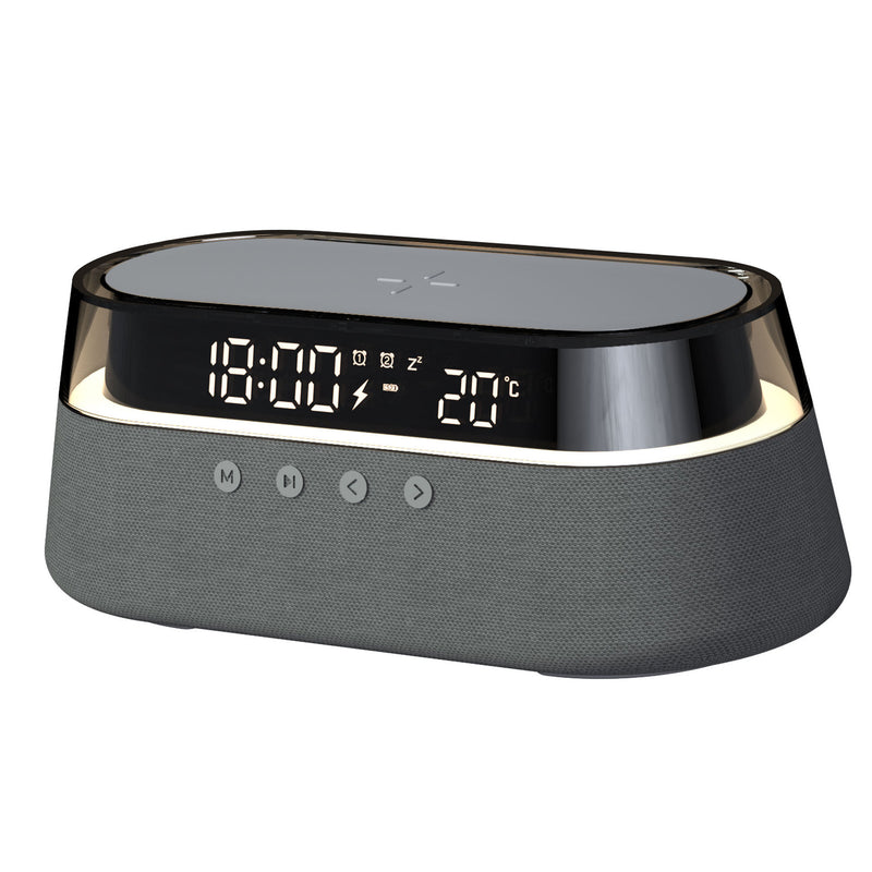 Wireless Charging Night Light with Bluetooth Speaker - 3-in-1 Bedside Audio Station