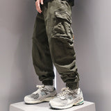 Contemporary Zipper Cargo Pants - Unique Foot Binding Design for Modern Men