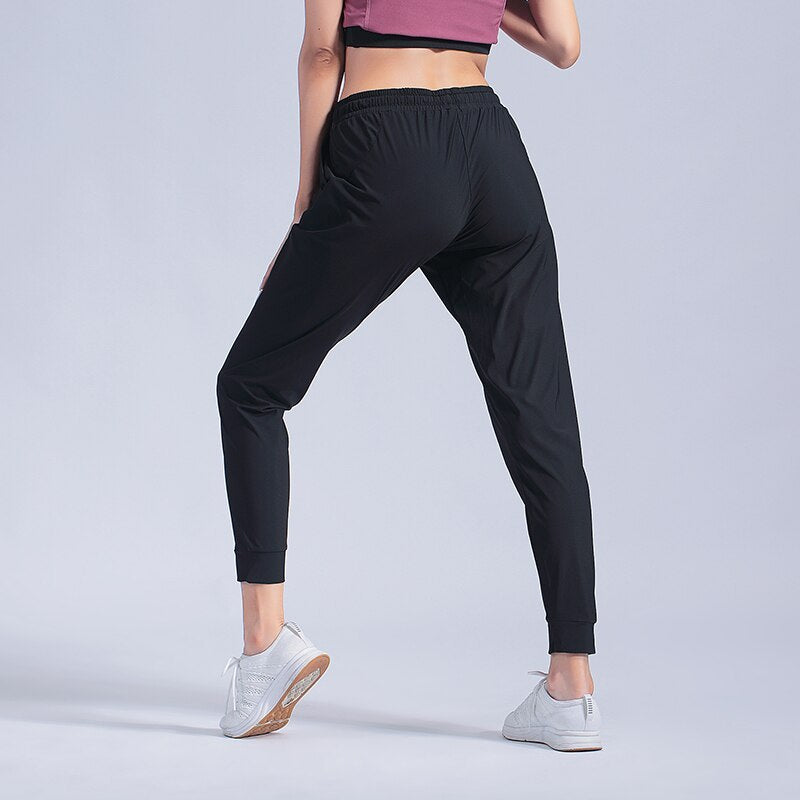 Women's High-Waist Joggers - Loose Fit Athletic Sweatpants with Ankle Ties