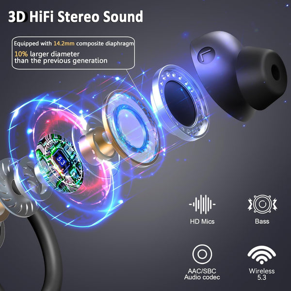 Premium Q38 Wireless Bluetooth Earbuds - Waterproof Sports Headphones with Digital Display
