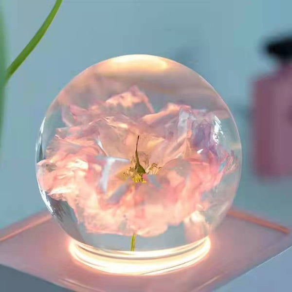 Enchanting Cherry Blossom Crystal Ball Bluetooth Speaker - Premium K9 Crystal Audio Device