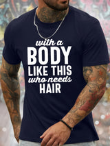 There Is Such A Body Men's Printed T-shirt, Casual Quick Drying Breathable T-shirt, Running Training Short Sleeved T-shirt