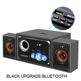 Wireless Bluetooth Desktop Speaker System - Premium 2.1 Channel Subwoofer with Wood Finish