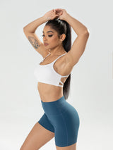 Premium 3-Pack Sports Bras - Padded Strappy Design with Removable Cups for Medium Support
