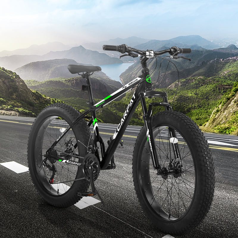 Adventure Mountain Bike S26109 - Black & Green 26-Inch Manual Bicycle