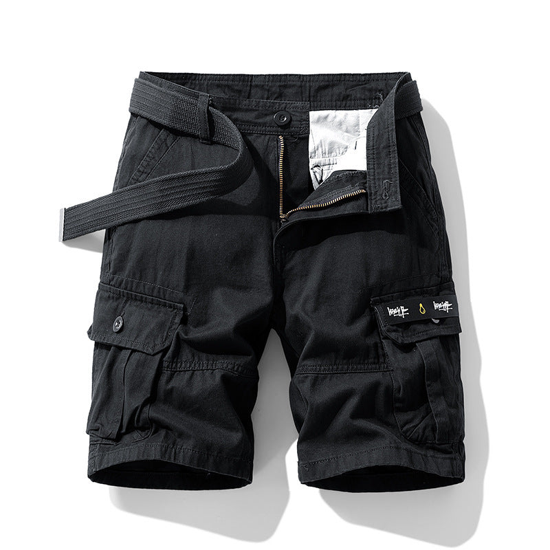 Japanese Style Workwear Cargo Pants - Pure Cotton Summer Shorts with Multiple Pockets