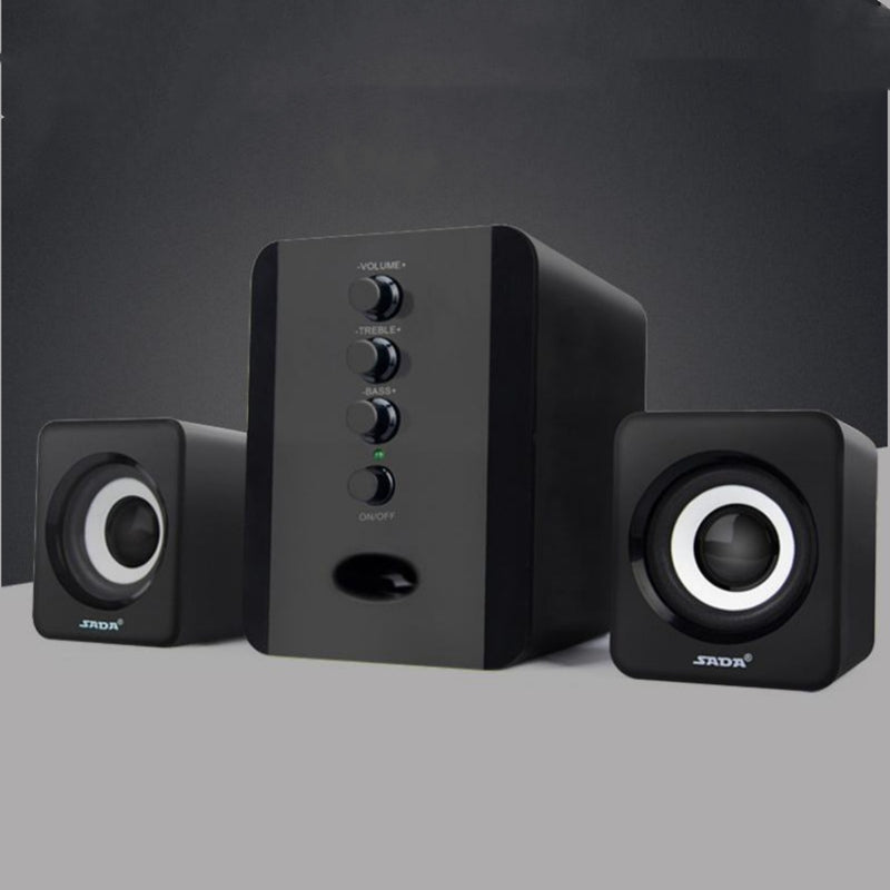 Premium D-202 Computer Speakers - Powerful Subwoofer Sound System for Smart Phones & Music Players