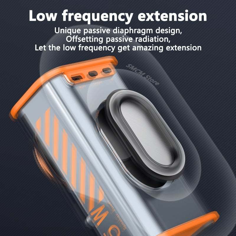 Futuristic Transparent Bluetooth Speaker with LED Light Show - Wireless Stereo Sound System