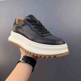 Premium Retro Leather Casual Sneakers - Classic White Board Shoes