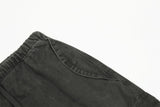 Men's Cotton Cargo Overalls - Pleated Drawstring Straight Leg Pants