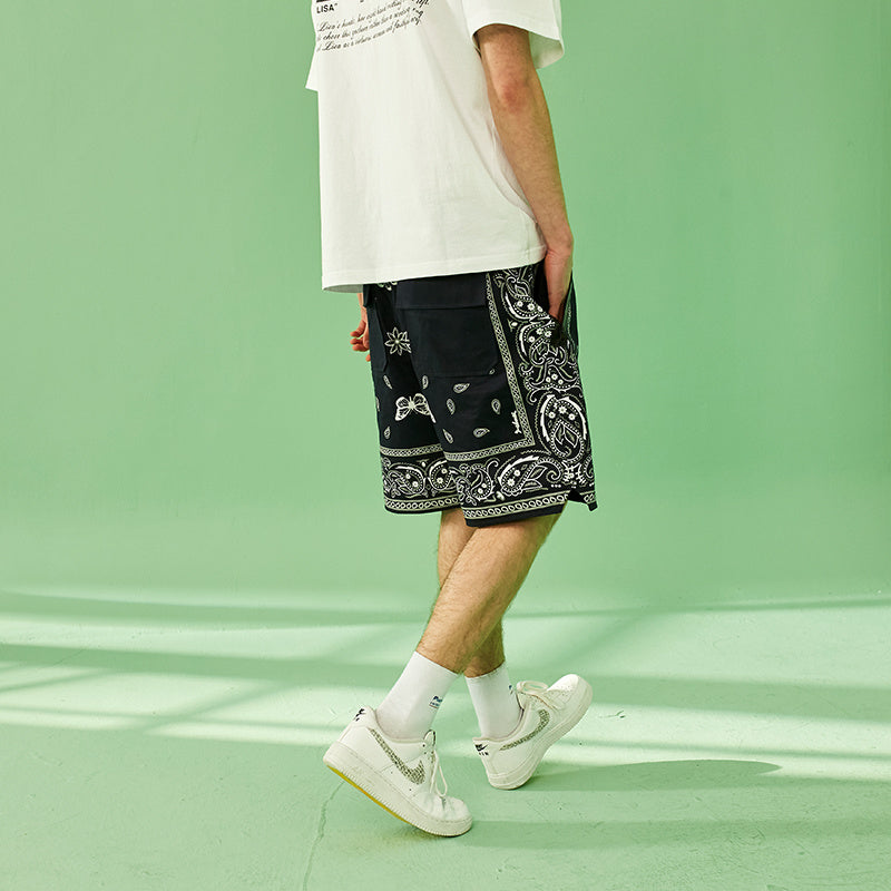 Men's Casual Loose Fit Cropped Pants - Comfortable Mid-Waist Sports Shorts