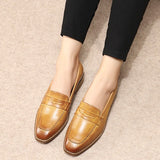 Men's Retro English Style Leather Oxford Shoes - Classic Flat Dress Shoes