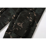 Military-Inspired Jungle Camouflage Cargo Pants - Multi-Pocket Wide Leg Workwear