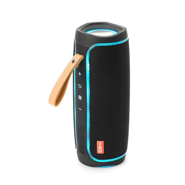Waterproof Bluetooth Speaker with Colorful LED Lights - 20W Stereo Bass Sound