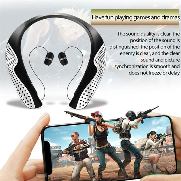 Wireless Bluetooth 5.0 Sports Neckband Headphones - 100H Playtime Gaming Earbuds