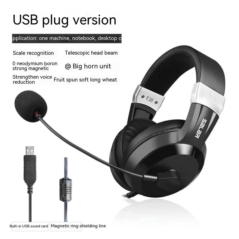 Professional Gaming Headset with Microphone - USB & 3.5mm Compatible