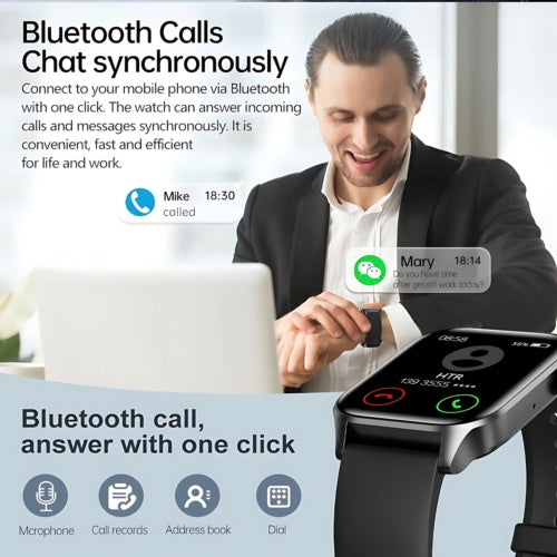 Advanced Fitness Smartwatch - 1.9" HD Display with Heart Rate Monitor & Bluetooth Calling