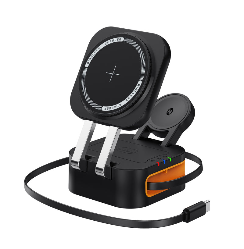 MagSafe 3-in-1 Wireless Charging Station - 15W Fast Charge Desktop Stand