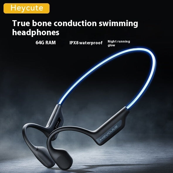 Waterproof Bone Conduction Bluetooth Earphones - Sports Neck Hanging Wireless Headset