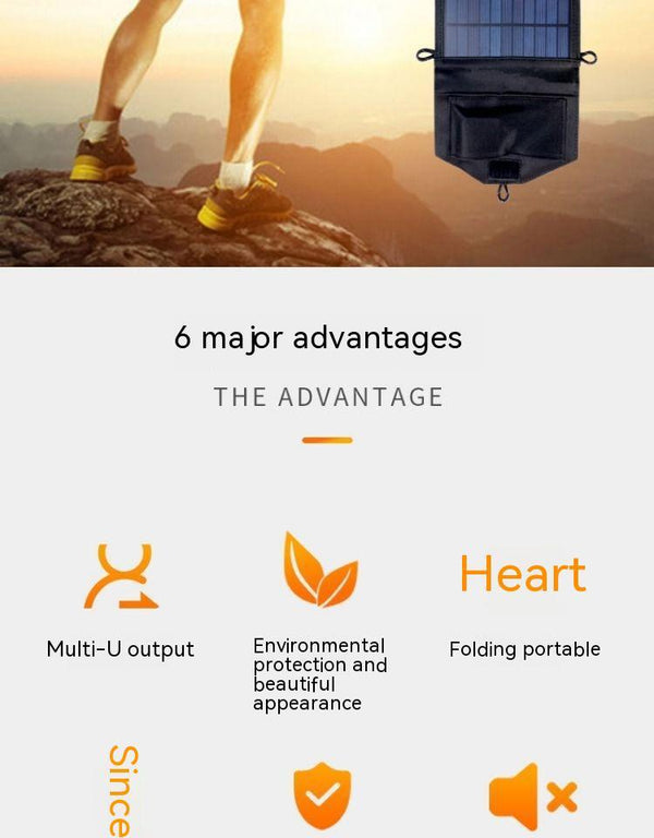 Premium Solar Charging Panel - Portable Outdoor Power Bank Solution