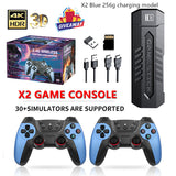 Retro Gaming Console X2 Blue - 4K HDMI Wireless Controller with Built-in Games