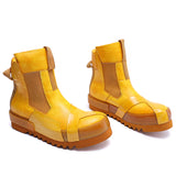 Handcrafted Retro Leather Heightening Casual Shoes - Thick Sole Design