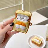 Adorable Corgi Toast Silicone AirPods Case - Cute Cartoon Wireless Earphone Protection