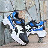 Four-Wheeled TikTok Roller Shoes - Adjustable Pulley Skates for Men and Women