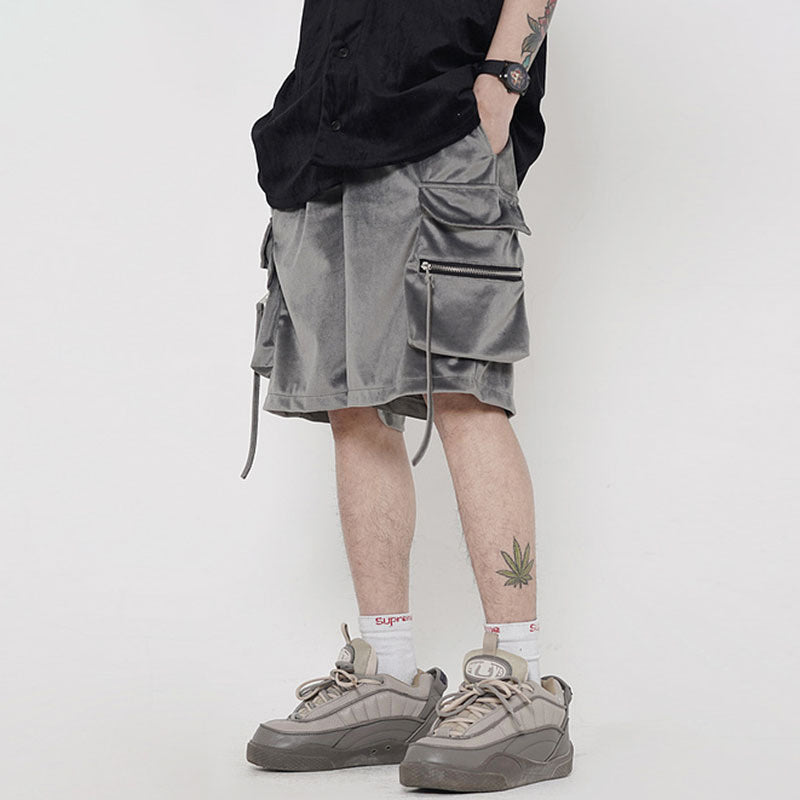 Velvet Workwear Cargo Shorts - Loose Fit Men's Casual Shorts with Large Pockets