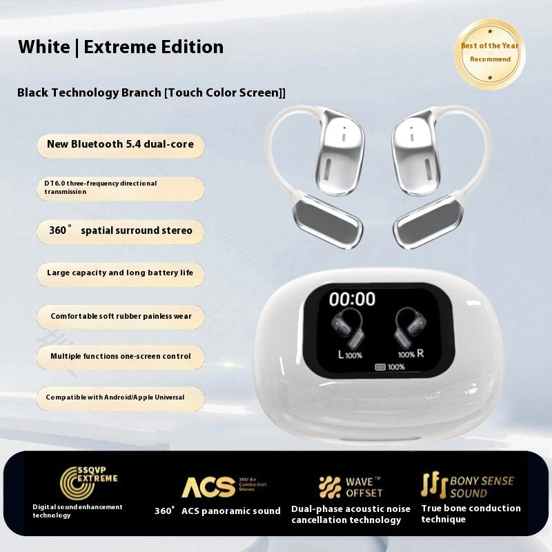 Advanced Wireless Sports Earbuds with Full-Color Touch Screen Display