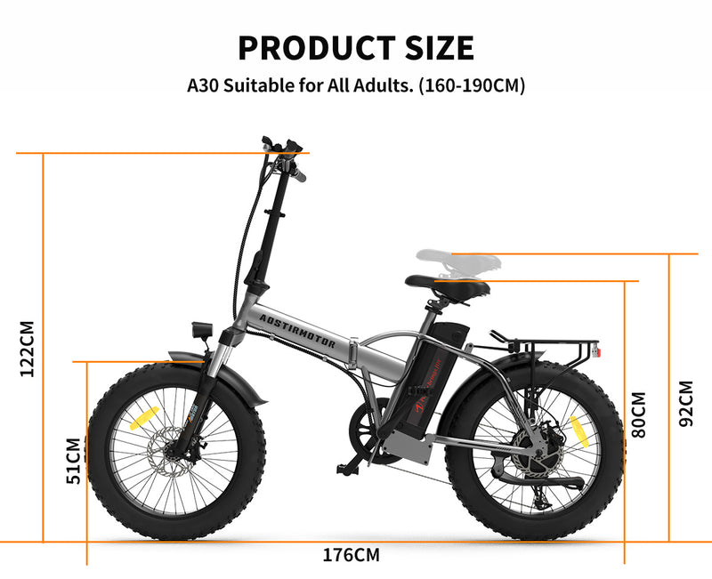 Premium Foldable Fat Tire Electric Bike - 20x4.0 Inch 48V Extended Range E-Bike with Dual Disc Brakes