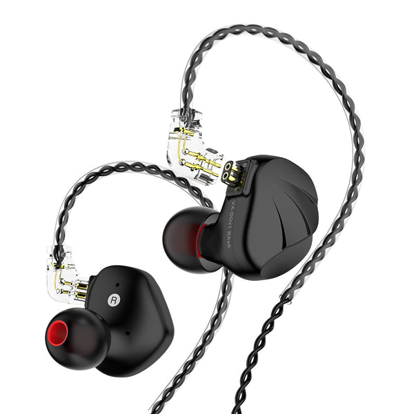 TRN VX Professional Hybrid In-Ear Earphones - 6BA+1DD Drivers with Detachable Cable