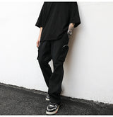 Stylish Black Wide-Leg Cargo Overalls with Multiple Pockets